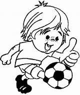 Coloring Pages Kids Ball Kicking Soccer Boy sketch template