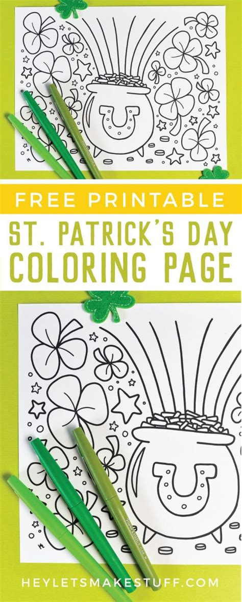 printable st patricks day coloring page hey lets  stuff