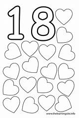 Number Coloring 18 Pages Eighteen Numbers Del Printable Preescolar Para Outline Actividades Hearts Preschool Al Numero Colorear Color Números Activity sketch template