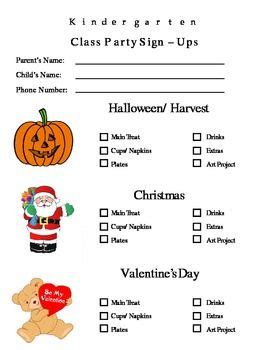 parent letter classroom holidays  party sign  sheet letter
