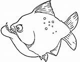Piranha Coloring Pages Printable Fish Piranhas Color Drawing Categories sketch template