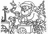 Santa Coloring Pages Playing Claus Printable Child Elf Elves Christmas Educative Color Getcolorings sketch template