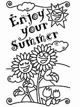 Summer Coloring Pages Printable Season Clipart Sheets Spring Kids Greetings Preschool Summertime Cliparts Colour Flower Seasons Flowers Patterns Clip Greeting sketch template