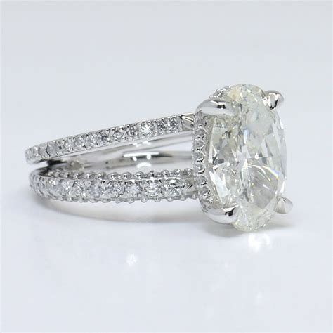 Custom Split Shank 3 5 Carat Oval Diamond Engagement Ring