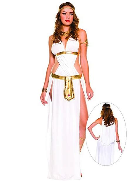 White Sexy Egyptian Queen Cleopatra Costume Women Halloween Cosplay