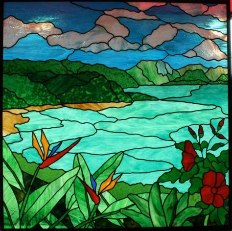 stained glass beach scenes images  pinterest stained