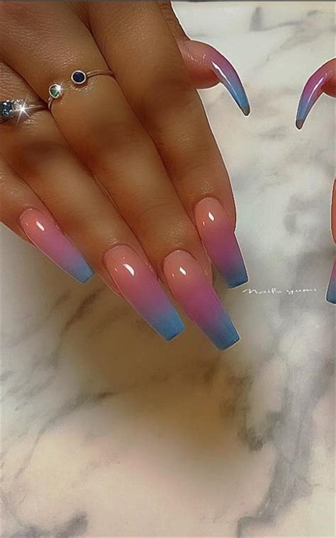 Creative Acrylic Coffin Nails With Different Colors In The Summer Of