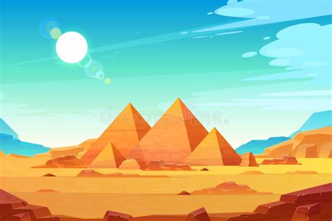 Pyramids From The Giza Plateau Vector Stock Vector