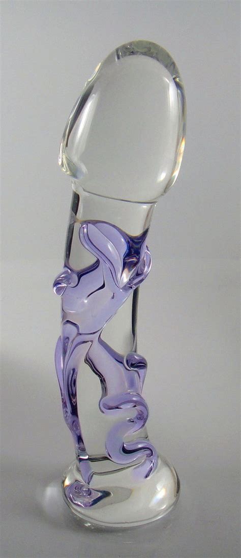 medium violet purple vein textured glass dildo sex toy etsy