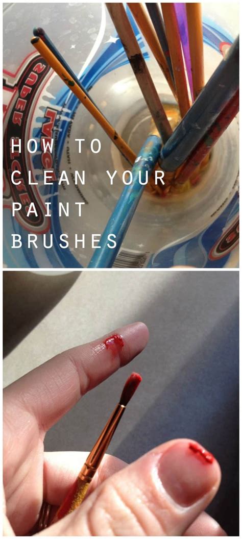 clean  paint brushes  girl   glue gun