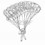 Paratrooper Silhouette Drawing Getdrawings sketch template