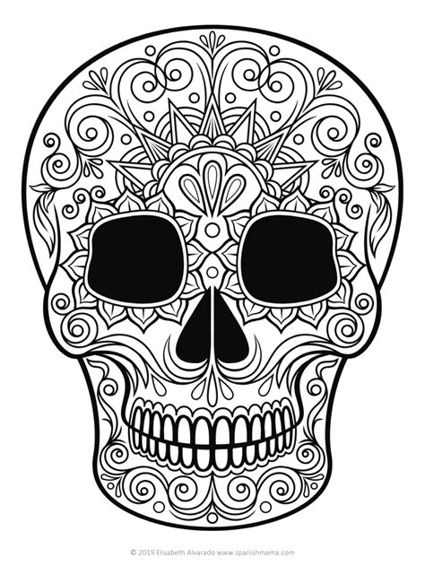sugar skull coloring pages  masks   de muertos skull