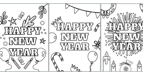 happy  year  printable coloring pages  cards  kids