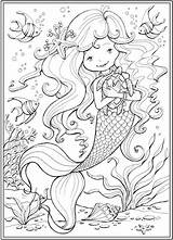 Colorir Sirena Dover Doverpublications Desenhos Adultos Livros Sirenas Atividadesparaprofessores sketch template