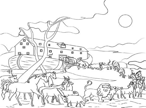 noahs ark coloring page animals loading  worksheets
