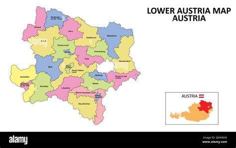 austria map district map   austria detailed map   austria  color