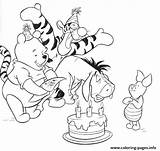 Pooh Coloring Birthday Happy Winnie Pages Printable Print Book Color sketch template
