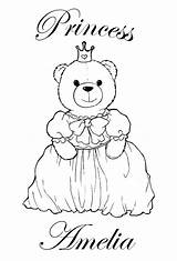Coloring Pages Name Princess Colouring Amelia Names sketch template