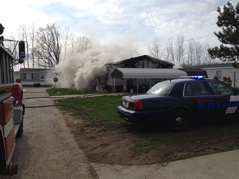 crews respond  mobile home fire  cedar springs