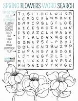 Flowers Spring Find Kids Word Search Printable Then Color Coloring Pages Corner Ten sketch template