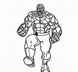 Fantastic Four Coloring Pages Kids Man Thing Popular Rock Body sketch template