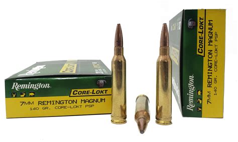 remington core lokt ammunition  mm rem mag  grain soft point  rounds brass case