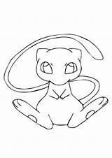Mew Pokemon Coloring Cute Printable Pages Description Kids sketch template