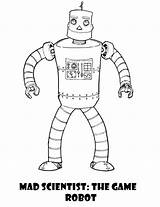 Scientist Mad Robot Coloring Pages Game Robots sketch template