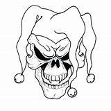 Clown Tattoo Coloring Skull Pages Joker Scary Printable Evil Stencils Tattoos Drawing Stencil Outlines Designs Pennywise Killer Drawings Clipart Clip sketch template