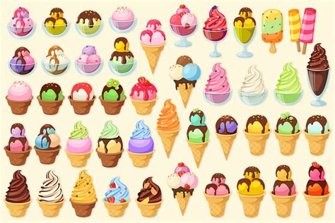 big set of ice creams photoshop graphics ~ creative market