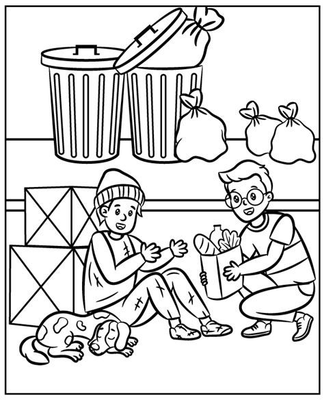 helping poor homeless coloring page topcoloringpagesnet