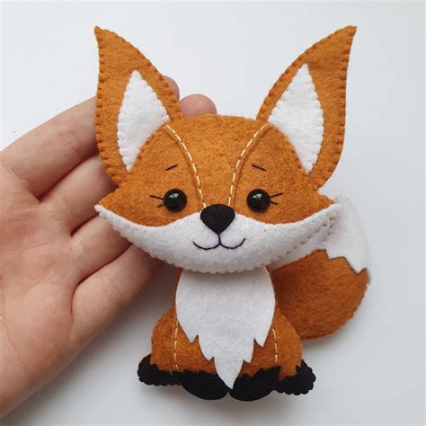 fox  pattern animal felt sewing fox ornament  pattern etsy