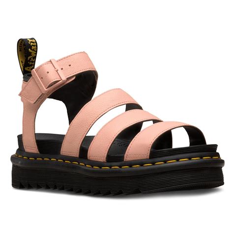 dr martens blaire womens leather sandals salmon pink