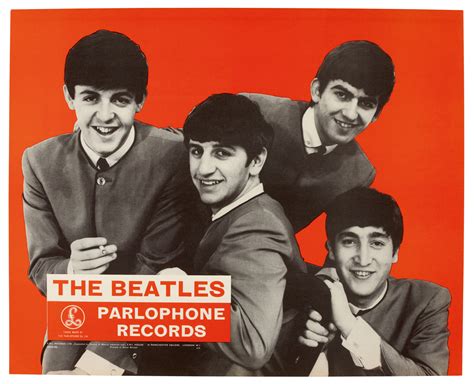 beatles parlophone records promotional poster   beatles  sothebys