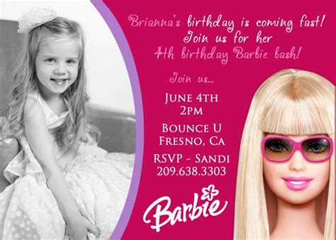 barbie bday invitation
