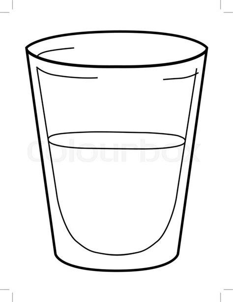 outline illustration  glass  water stock vector colourbox
