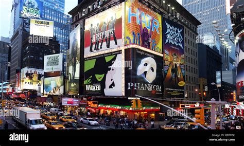 corner  times square   avenue showing advertisement billboards  broadway shows
