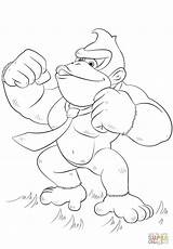 Mario Coloring Super Pages Kong Donkey Printable Bros King Dk Cool Gorilla sketch template