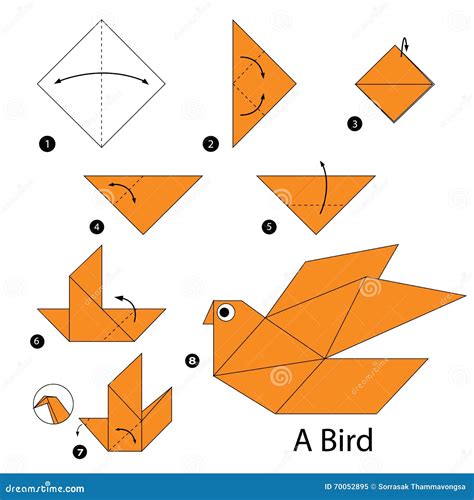 instructions etape par etape comment faire  origami  oiseau