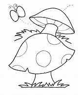 Coloring Pages Simple Mushroom Shape Kids Easy Fungi Fall Mushrooms Color Printable Children Toadstool Autumn Shapes Print Fun Adults Getdrawings sketch template