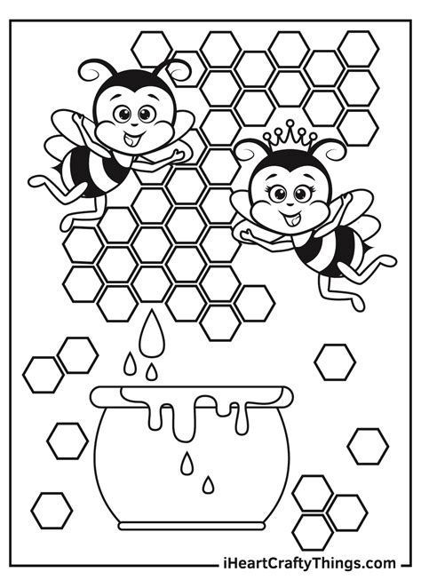 honeycomb coloring page printable honey bee   xxx