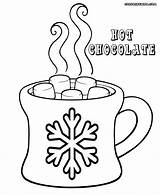Cocoa Cup Drawing Coloring Chocolate Pages Template sketch template