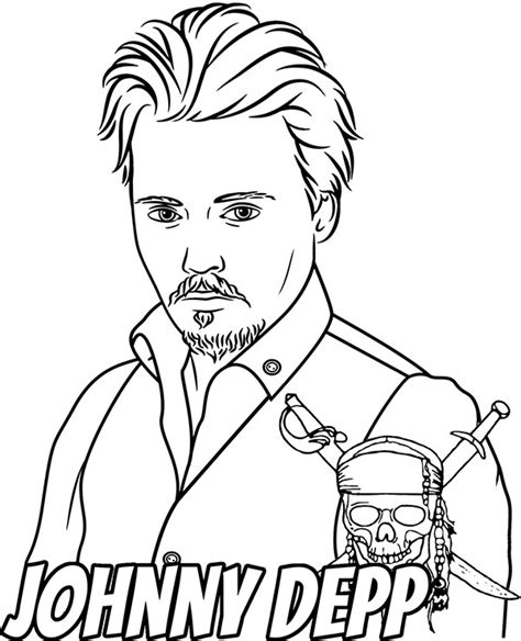 johnny depp printable coloring page topcoloringpagesnet