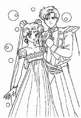 Moon Coloring Pages Princess Sailor Serena Wedding Darien Book Anime Girl Choose Board Animal Cartoon sketch template
