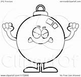 Christmas Ornament Mascot Mad Clipart Cartoon Thoman Cory Outlined Coloring Vector 2021 sketch template