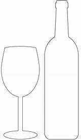 Weinflasche Bottiglia Bicchiere Wine Kontur Silhouetten Disegnare Drucken Vektoren sketch template