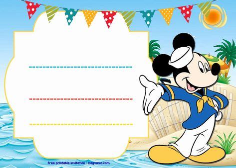 lovely  mickey mouse invitation template   mickey mouse