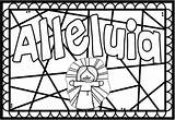 Alleluia Coloring Pages Easter Bible Theme Preview sketch template