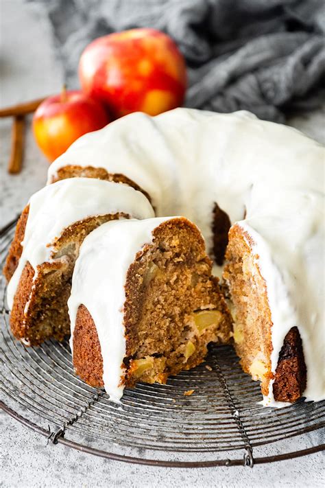 apple bundt cake cream cheese frosting  peas  pod