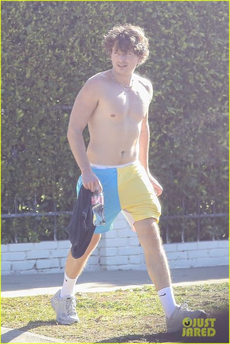 Charlie Puth Goes Shirtless In Colorful Shorts After A Mid